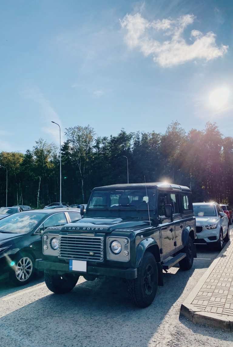 Land Rover Defender 110 with safari roof rack spotted on the street