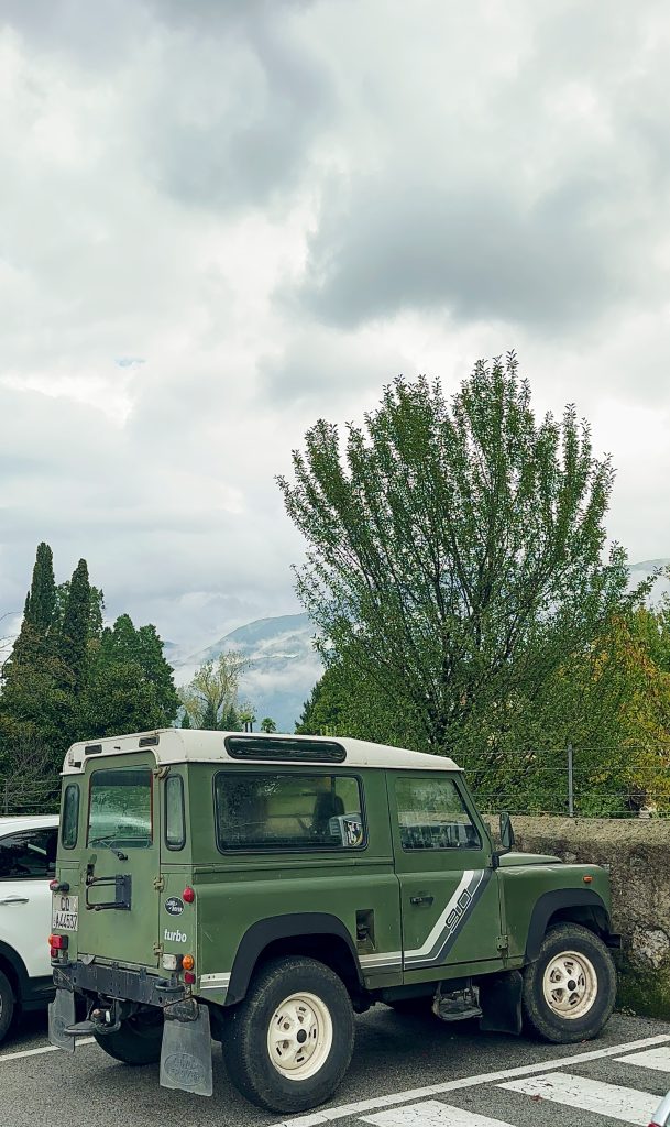 Land Rover Defender parked in Milan Italy